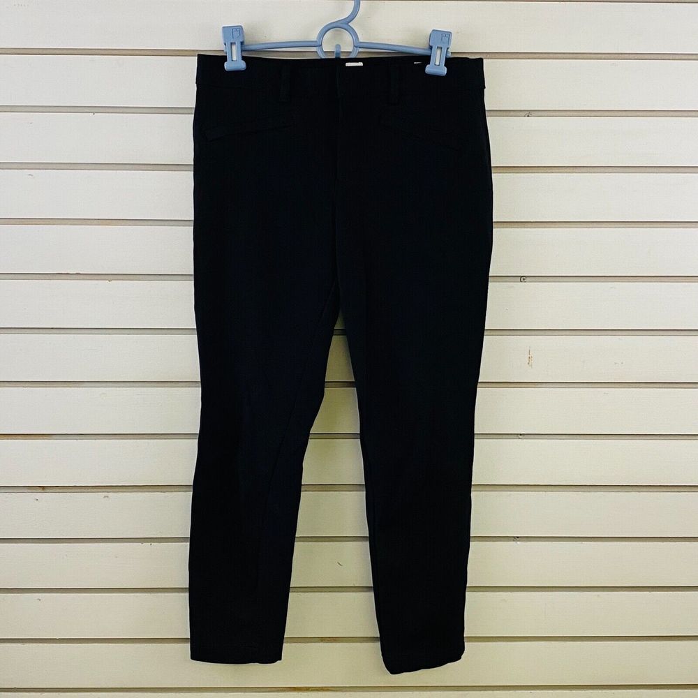 Womens 6 Gap Skinny Ankle‎ Pants Black Double Knit Stretch Crop 26" Inseam